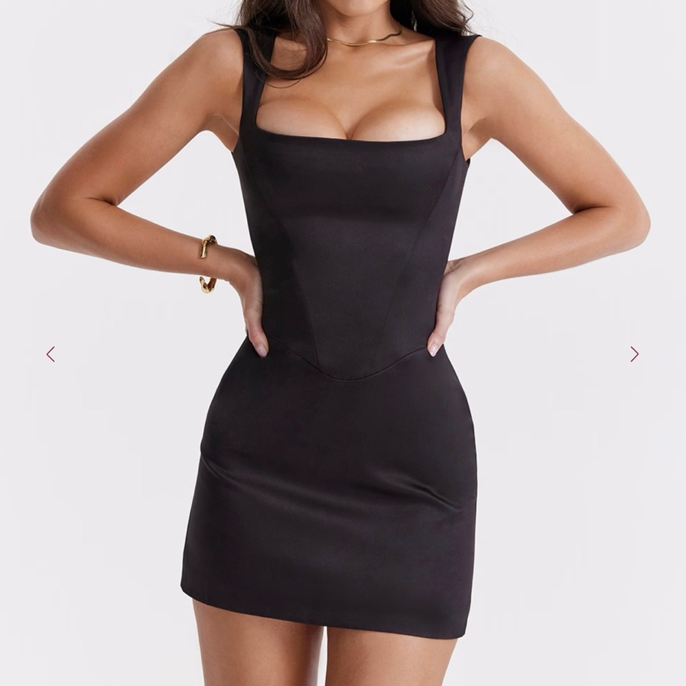 House of CB ENYA Black Corset Minidress